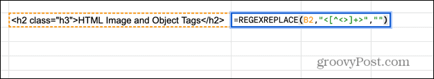 formula regexreplace v Googlovih preglednicah