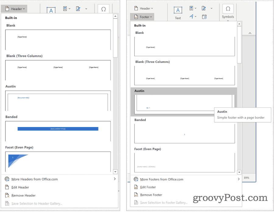 Microsoft Word Building Blocks