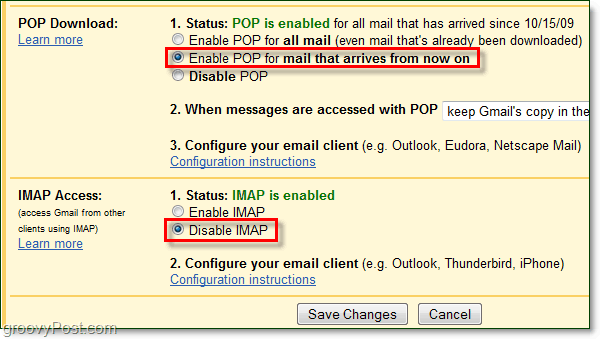 Povežite Gmail z Outlook 2010 s POP