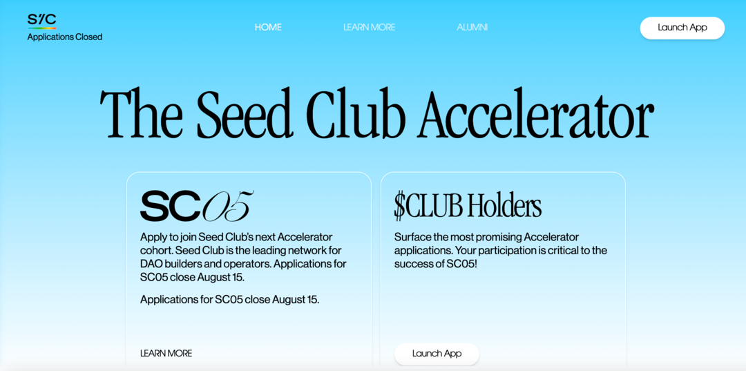 seed-club-dao-accelerator-program-pristajalna stran