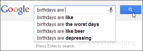 Kaj Google misli o rojstnih dnevih