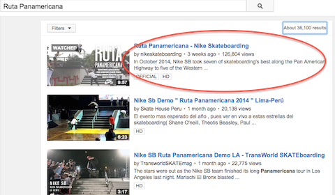 Nike youtube video v iskanju