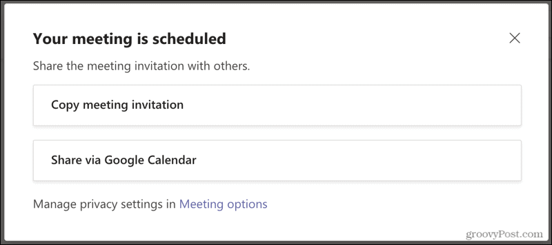 Načrtovan sestanek v Microsoft Teams