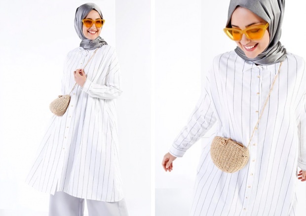 2018 modni trend hidžaba: črtaste tunike