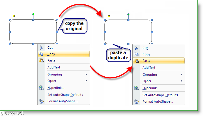 Microsoft Word 2007 Kopirajte izvirnik in prilepite dvojnik