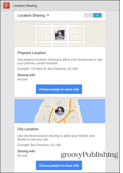 Nastavitve lokacije za posodobitev aplikacije za Android Android
