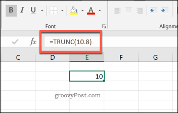 Funkcija TRUNC v Excelu