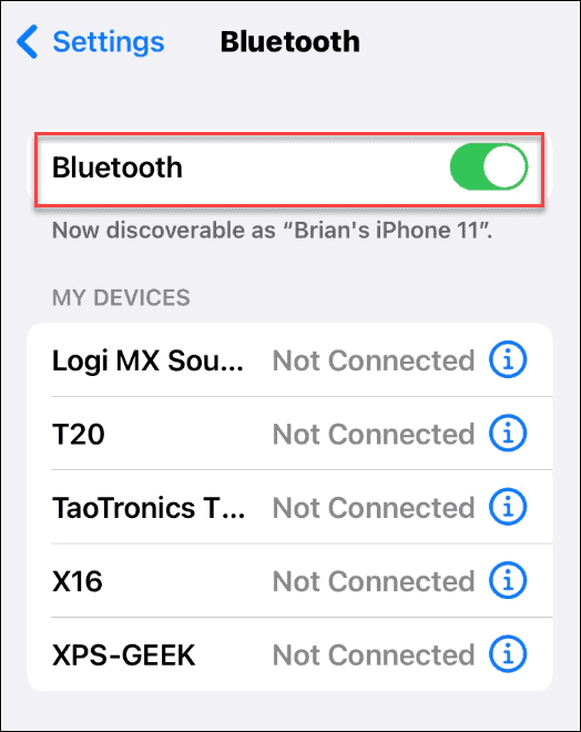 bluetooth deli geslo za wi-fi na iPhone
