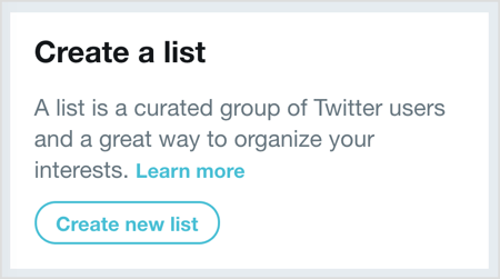 Kliknite Ustvari nov seznam in nato izberite uporabnike, ki jih želite dodati na svoj seznam Twitterja.