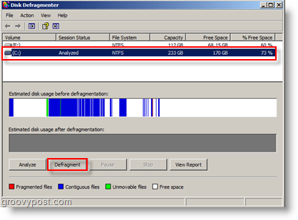 Možnosti defragmentiranja diska za Windows XP - Analizirajte in defragmentirajte