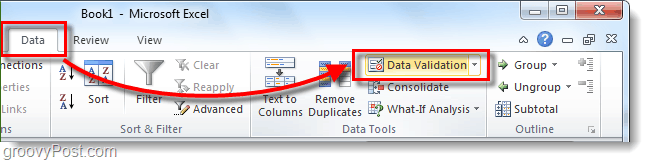 Kako dodati razpredelnice s seznama in preverjanje podatkov v preglednice Excela 2010