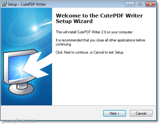 kako namestiti cutePDF v operacijskem sistemu Windows 7