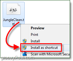namestite pisavo Windows 7 kot bližnjico