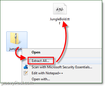 odstranjevanje brezplačno prenesene pisave za uporabo z operacijskim sistemom Windows 7