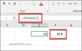 Funkcija TRUNC v Excelu