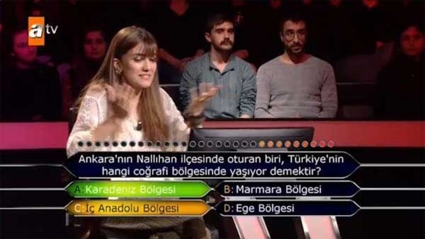 Vprašanje v Ankari, ki je označilo, kdo želi biti milijonar!