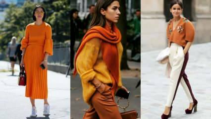 Kako kombinirati z oranžno in rjavo barvo?
