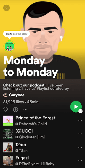 Seznam od ponedeljka do ponedeljka Spotify iz GaryVee
