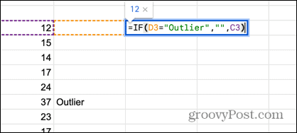 google sheets če formula