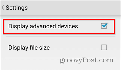 Izvozi datoteke v Dropbox za Android Straight na SD kartico
