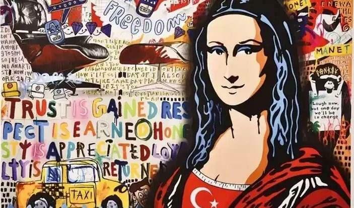 Mona Lisa s turško zastavo