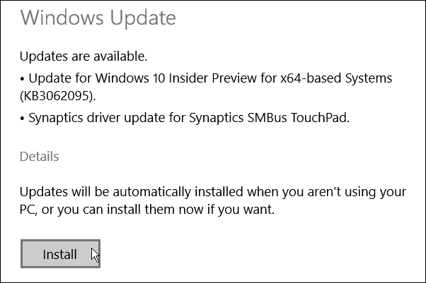 Windows 10 Build 10074 Posodobitev KB3062095 Na voljo