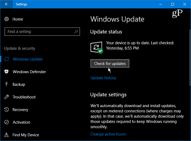 1 Windows 10 Preverite posodobitve