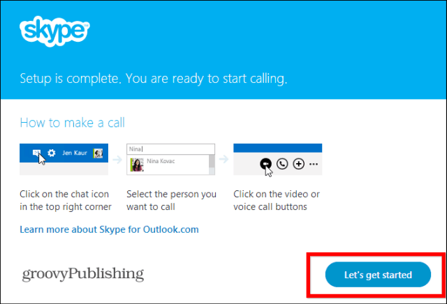 Skype HD Outlook nameščen vtičnik začnite