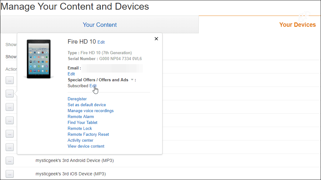 Kako odstraniti oglase z zaklenjenega zaslona Fire HD 10