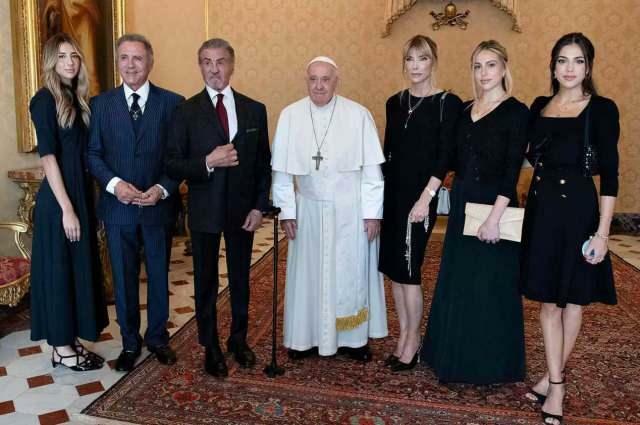 Sylvester Stallone in papež Frančišek 