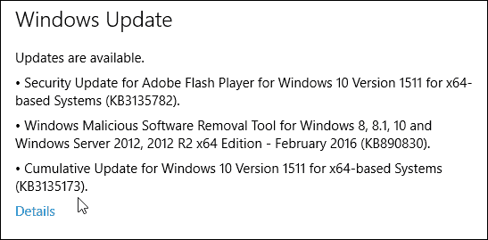 Zbirna posodobitev sistema Windows 10 KB3135173 Build 10586.104 Na voljo zdaj