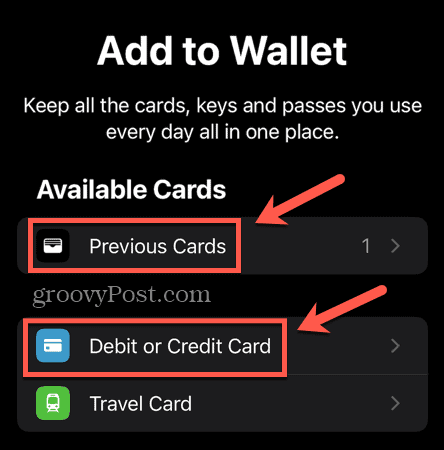 apple pay dodajte prejšnjo kartico ali novo debetno ali kreditno kartico