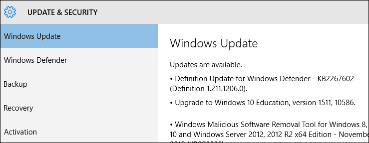 Prisilite posodobitev sistema Windows 10 za izdajo novembrske posodobitve
