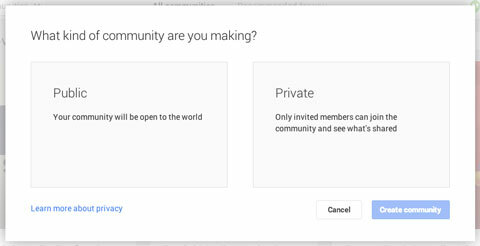 določanje, kdo se lahko pridruži vaši skupnosti google plus