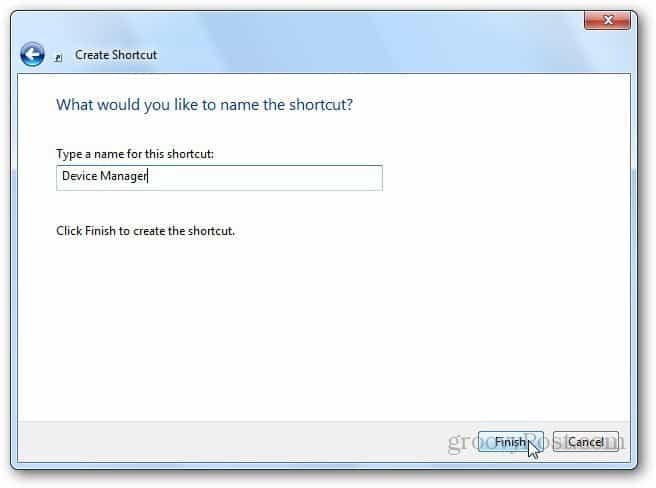 Kako ustvariti bližnjico do zagon upravitelja naprav v operacijskem sistemu Windows 7