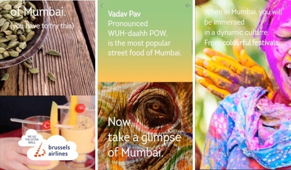 facebook mobilni oglas na platnu od brussels airlines mumbai