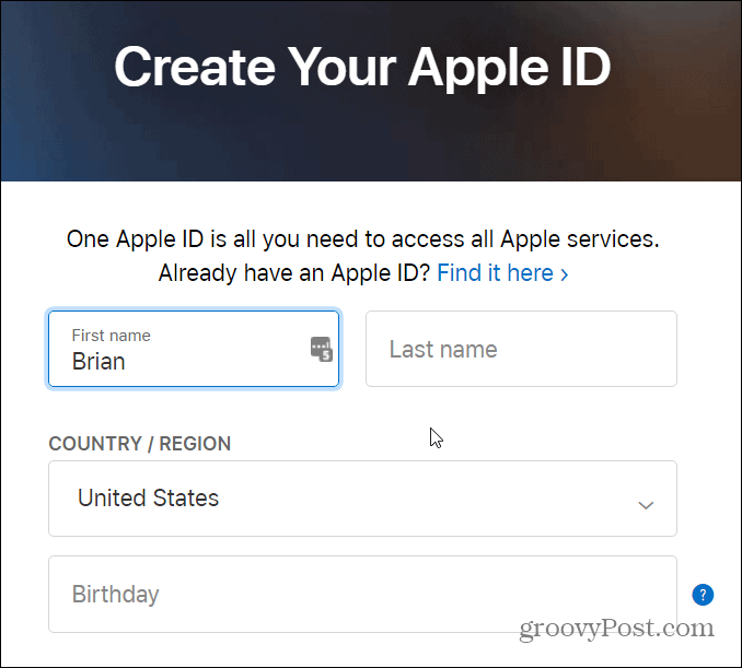 obrazec za ustvarjanje jabolčnega ID-ja