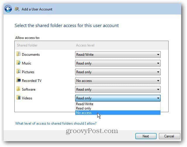 Dodajanje ali odstranjevanje uporabniškega računa v Windows Home Server 2011