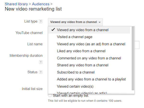 Sezname gledalcev YouTube lahko razdelite za ponovno trženje.