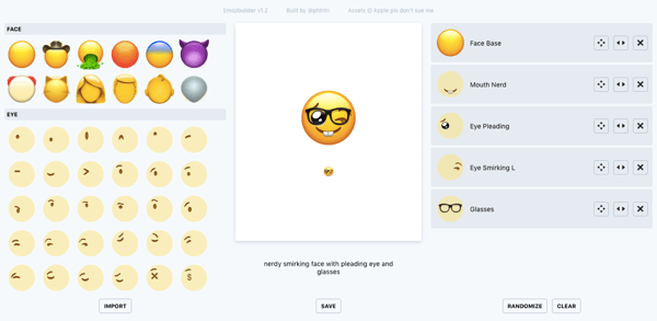 Uporabite phlntn emojibuilder za ustvarjanje emojijev po meri.