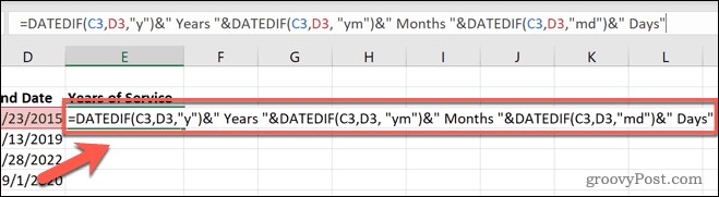 excel datedif leta meseci dnevi popolni