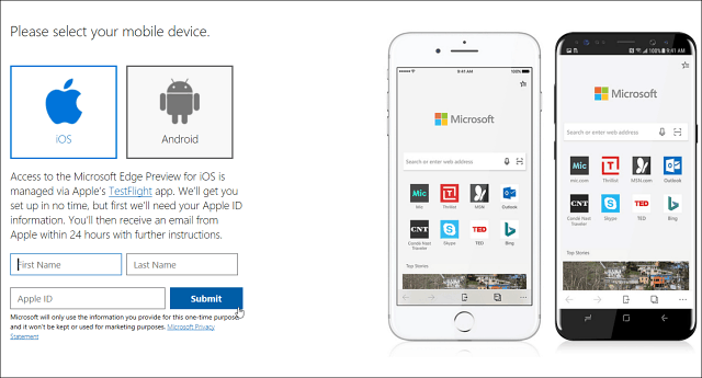 Spletni brskalnik Microsoft Edge prihaja v iOS zdaj s sistemom Android Coming kmalu