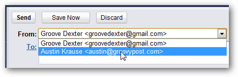 izberi naslov v Gmailu