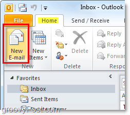 sestavite novo e-pošto Outlook 2010