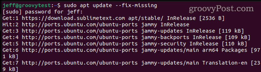 popravi manjkajoče pakete v ubuntu