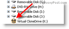 Namestite sliko ISO s pogonom VirtualClone Drive