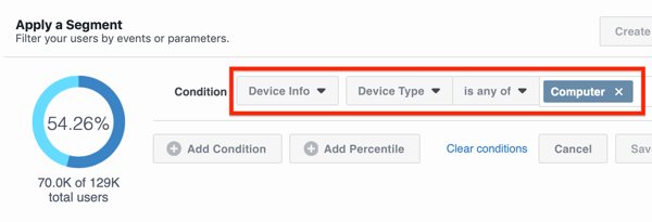 kako uporabiti segment za podatke Facebook Analytics