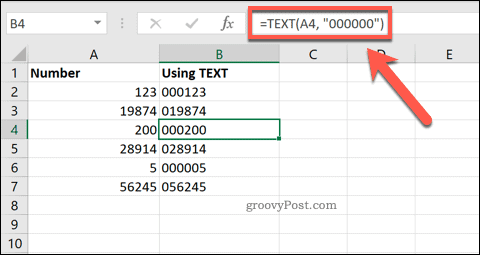 Uporaba besedila v Excelu za dodajanje vodilnih ničel