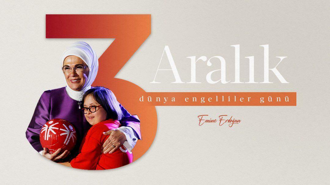 Objava prve dame Erdoğan ob svetovnem dnevu invalidov! "Veže nas bratska vez ..."