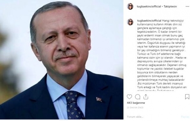 Tuğba Ekinci deli predsednika Tayyipa Erdoğana